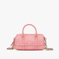 MCM Mini Delmy Boston Bag In Visetos Pink