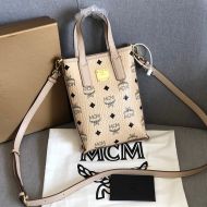 MCM Mini Essential Crossbody Bag In Visetos Beige