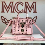 MCM Mini Ketty Satchel In Visetos Light Pink