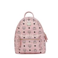 MCM Mini Stark Backpack In Studded Outline Visetos Light Pink