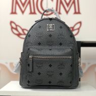 MCM Mini Stark Side Studs Backpack In Visetos Grey
