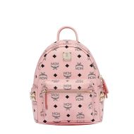 MCM Mini Stark Side Studs Backpack In Visetos Light Pink