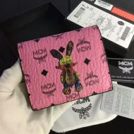 MCM Mini Rabbit Bifold Wallet In Visetos Pink
