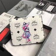 MCM Mini Rabbit Bifold Wallet In Visetos White