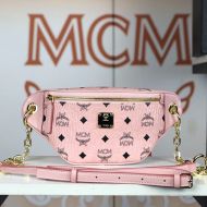MCM Small Essential Crossbody Bag In Visetos Light Pink