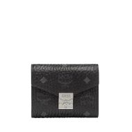 MCM Small Patricia Trifold Wallet In Visetos Black