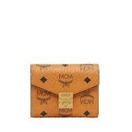 MCM Small Patricia Trifold Wallet In Visetos Brown