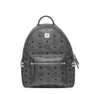 MCM Small Stark Side Studs Backpack In Visetos Grey