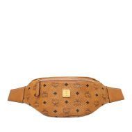 MCM Small Stark Belt Bag In Visetos Brown
