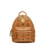 MCM X-Mini Stark Backpack In Studded Outline Visetos Brown