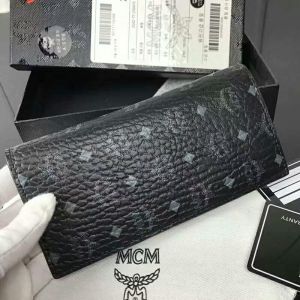 MCM Large Ottomar Bifold Wallet In Visetos Black
