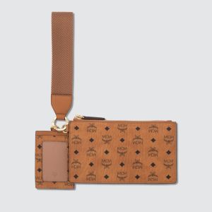 MCM Mini Multifunction Pouch In Visetos Brown