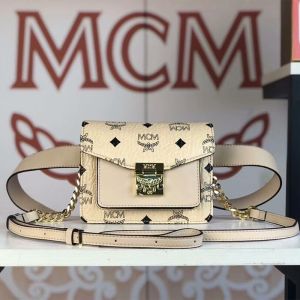 MCM Mini Patricia Belt Bag In Visetos Beige