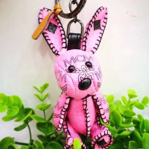 MCM Signature Rabbit Charm In Visetos Pink