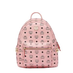 MCM Small Stark Side Studs Backpack In Visetos Light Pink