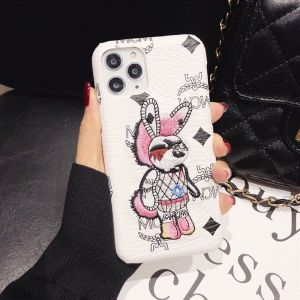 MCM Rabbit iPhone Case In Visetos White