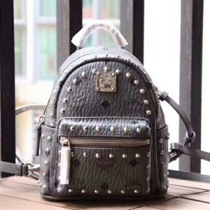 MCM X-Mini Stark Backpack In Studded Outline Visetos Grey