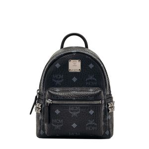 MCM X-Mini Stark Side Studs Backpack In Visetos Black