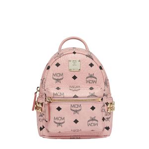 MCM X-Mini Stark Side Studs Backpack In Visetos Light Pink